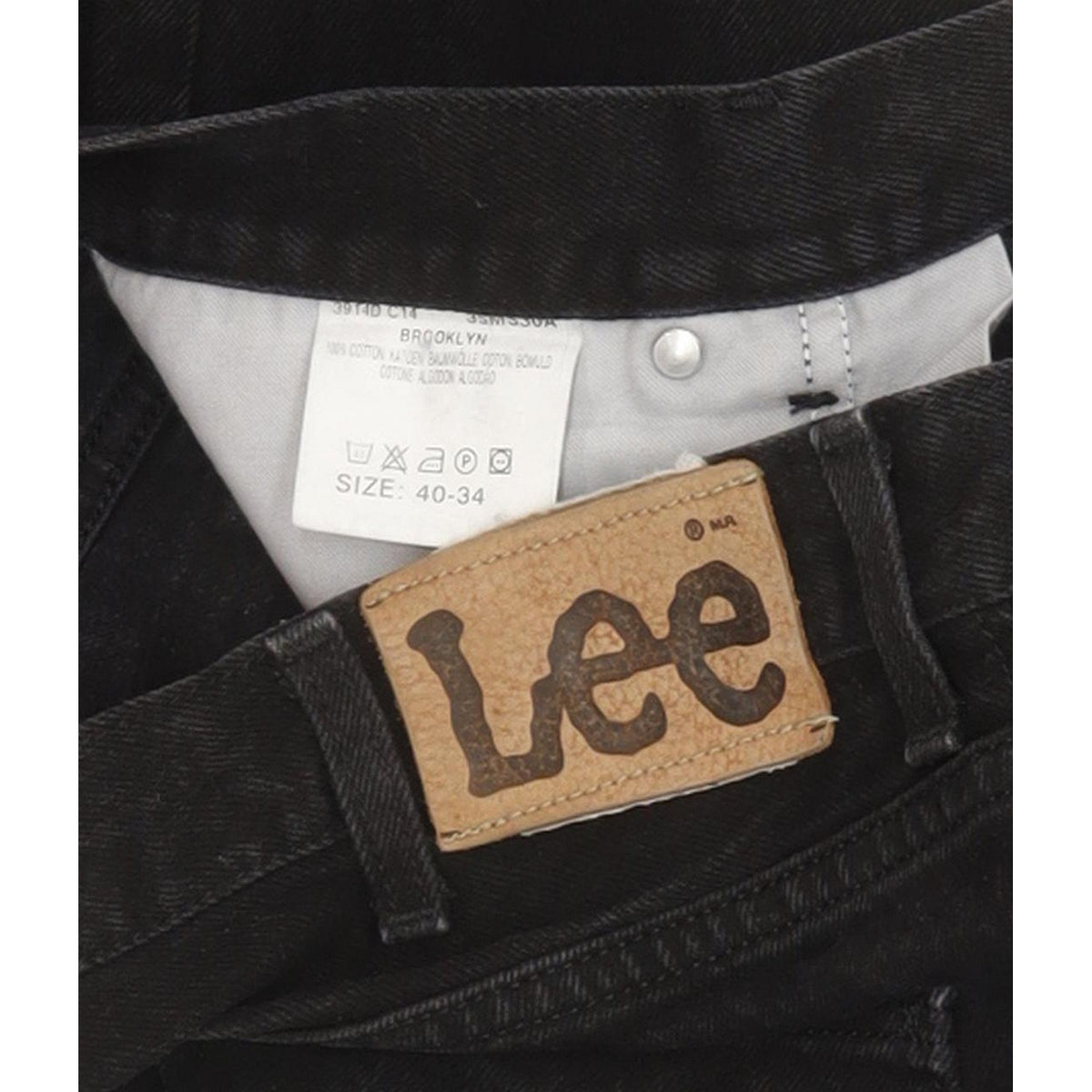 Lee Brooklyn Men Black Straight Regular Jeans W39 L34