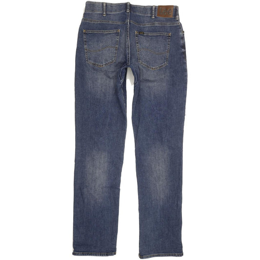Lee Blue Straight Regular Stretch Jeans High Waisted W34 L34