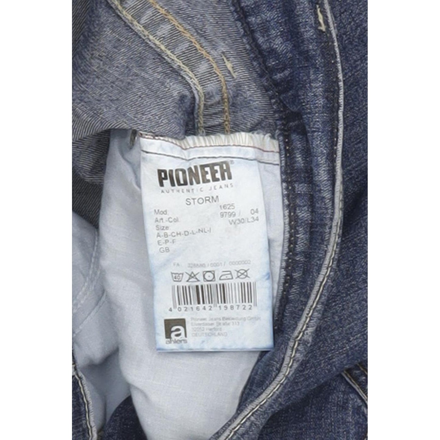 Pioneer Storm Men Blue Straight Regular Stretch Jeans W30 L34