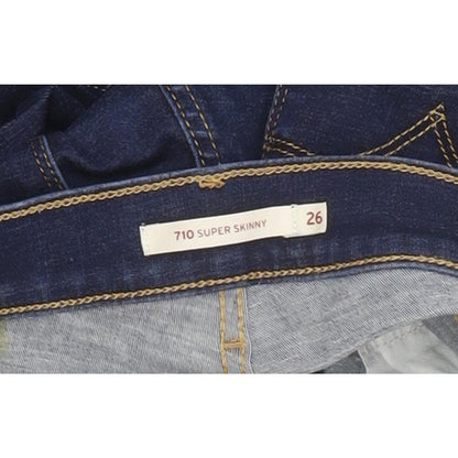 Levi's 710 Super Women Blue Skinny Slim Stretch Jeans W26 L32