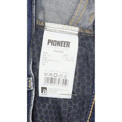 Pioneer Rando Men Blue Straight Regular Stretch Jeans W36 L34
