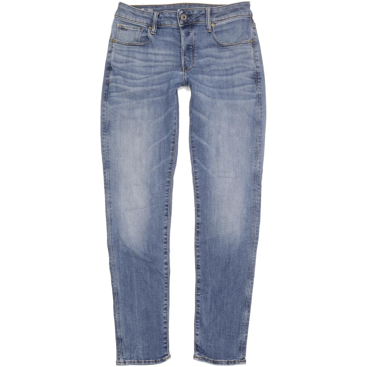 G-Star 3301 Men Blue Straight Slim Stretch Jeans W30 L31