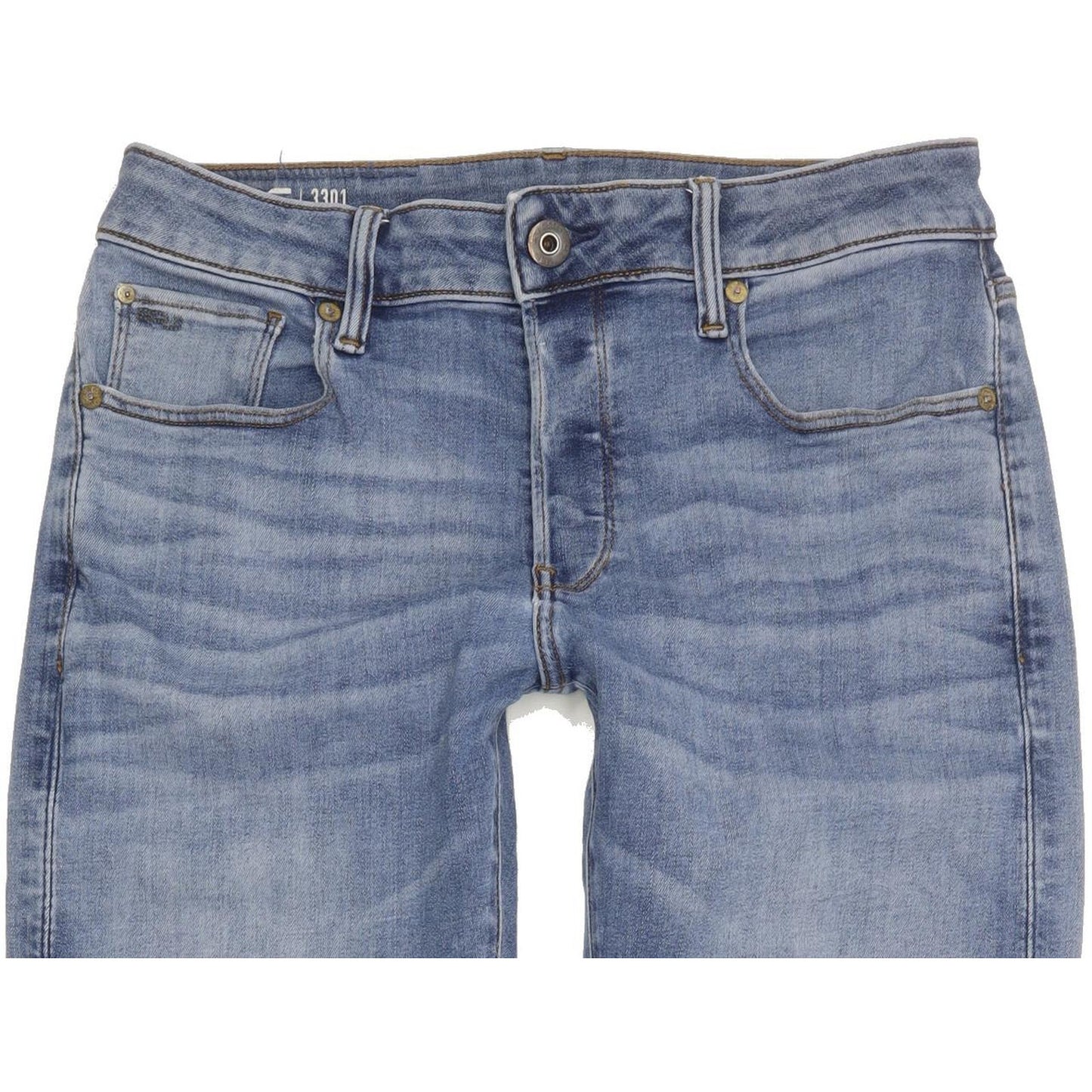 G-Star 3301 Men Blue Straight Slim Stretch Jeans W30 L31