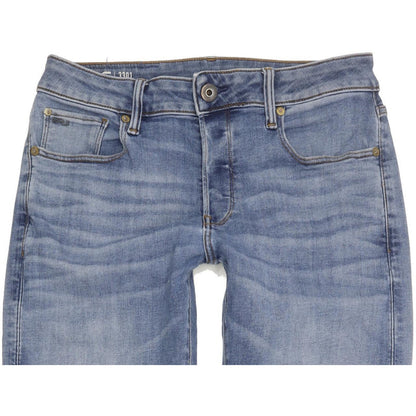 G-Star 3301 Men Blue Straight Slim Stretch Jeans W30 L31