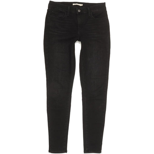 Levi's 710 Super Women Black Skinny Slim Stretch Jeans W29 L30