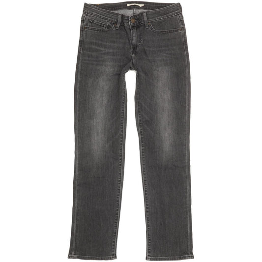 Levi's 714 Women Grey Straight Slim Stretch Jeans W29 L29