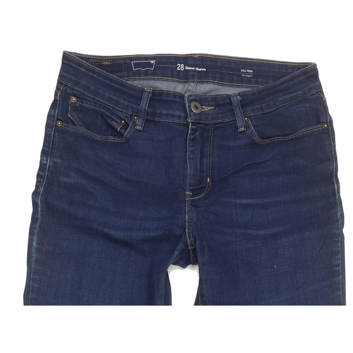 Levi's Demi Curve Women Blue Straight Slim Stretch Jeans W28 L32