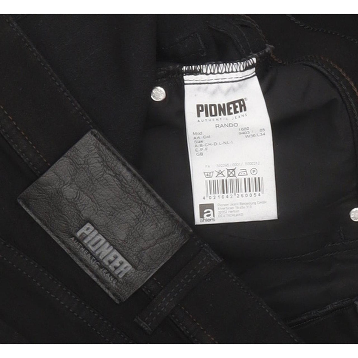 Pioneer Rando Men Black Straight Regular Stretch Jeans W36 L34