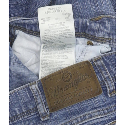 Wrangler Durable Quality Men Blue Straight Regular Stretch Jeans W31 L28