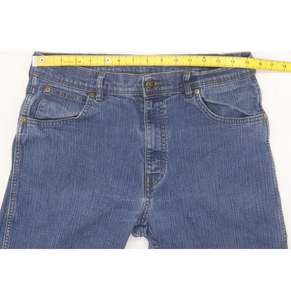 Wrangler Durable Quality Men Blue Straight Regular Stretch Jeans W31 L28
