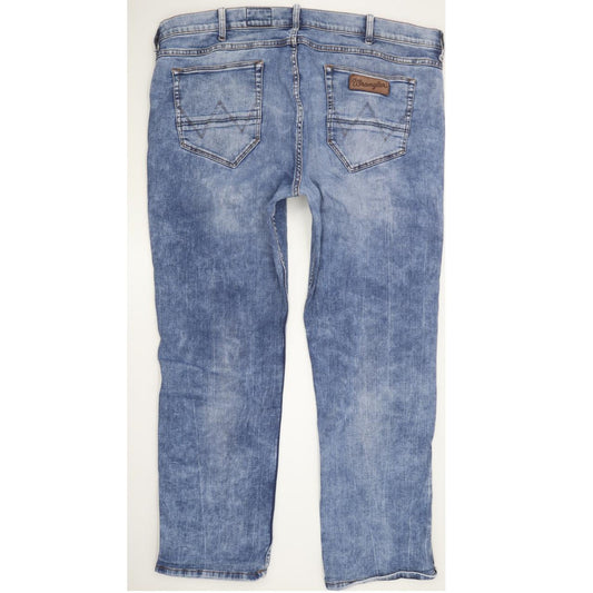 Wrangler Greensboro Men Blue Straight Regular Stretch Jeans W42 L29