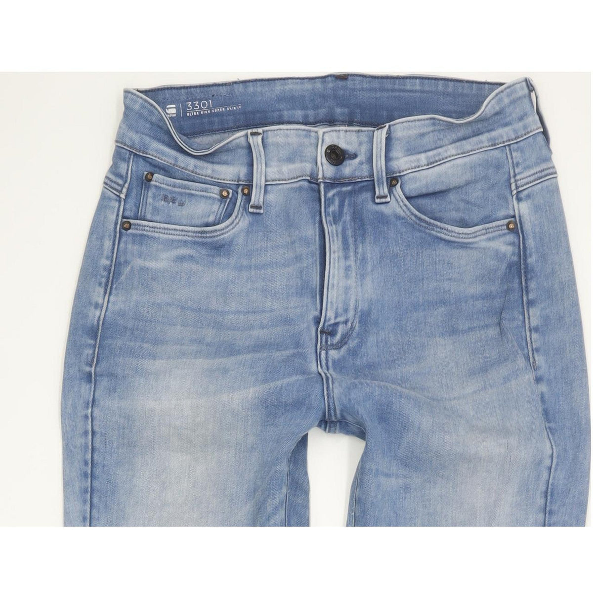 G-Star 3301 Ultra Women Blue Skinny Slim Stretch Jeans W28 L27
