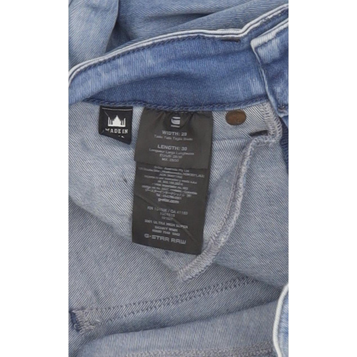 G-Star 3301 Ultra Women Blue Skinny Slim Stretch Jeans W28 L27