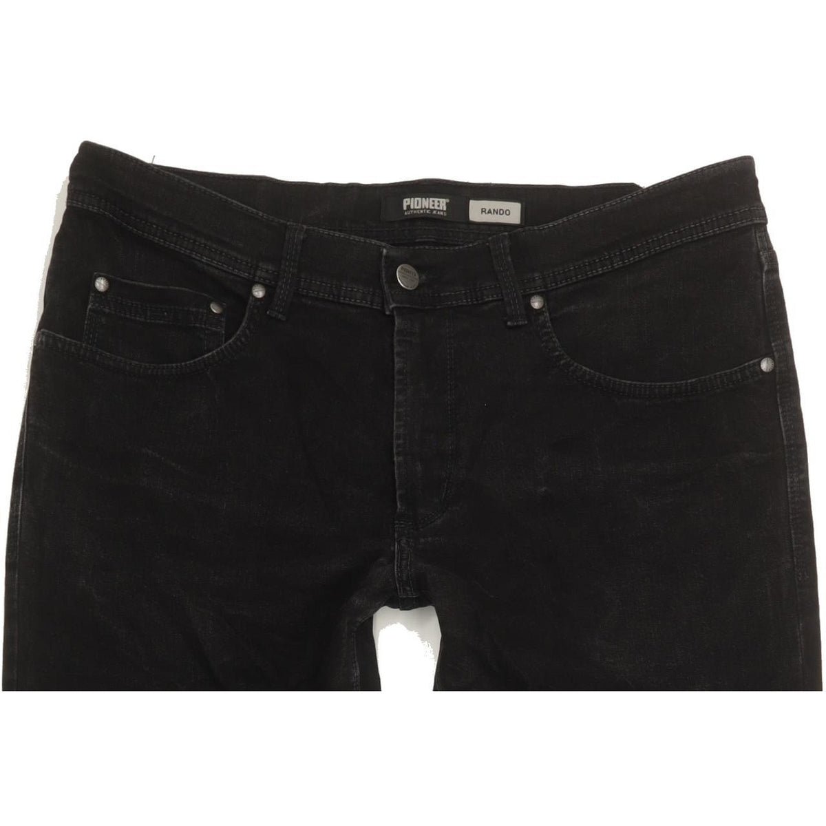 Pioneer Rando Men Black Straight Regular Stretch Jeans W36 L31