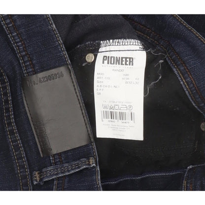 Pioneer Rando Men Blue Straight Regular Stretch Jeans W32 L32