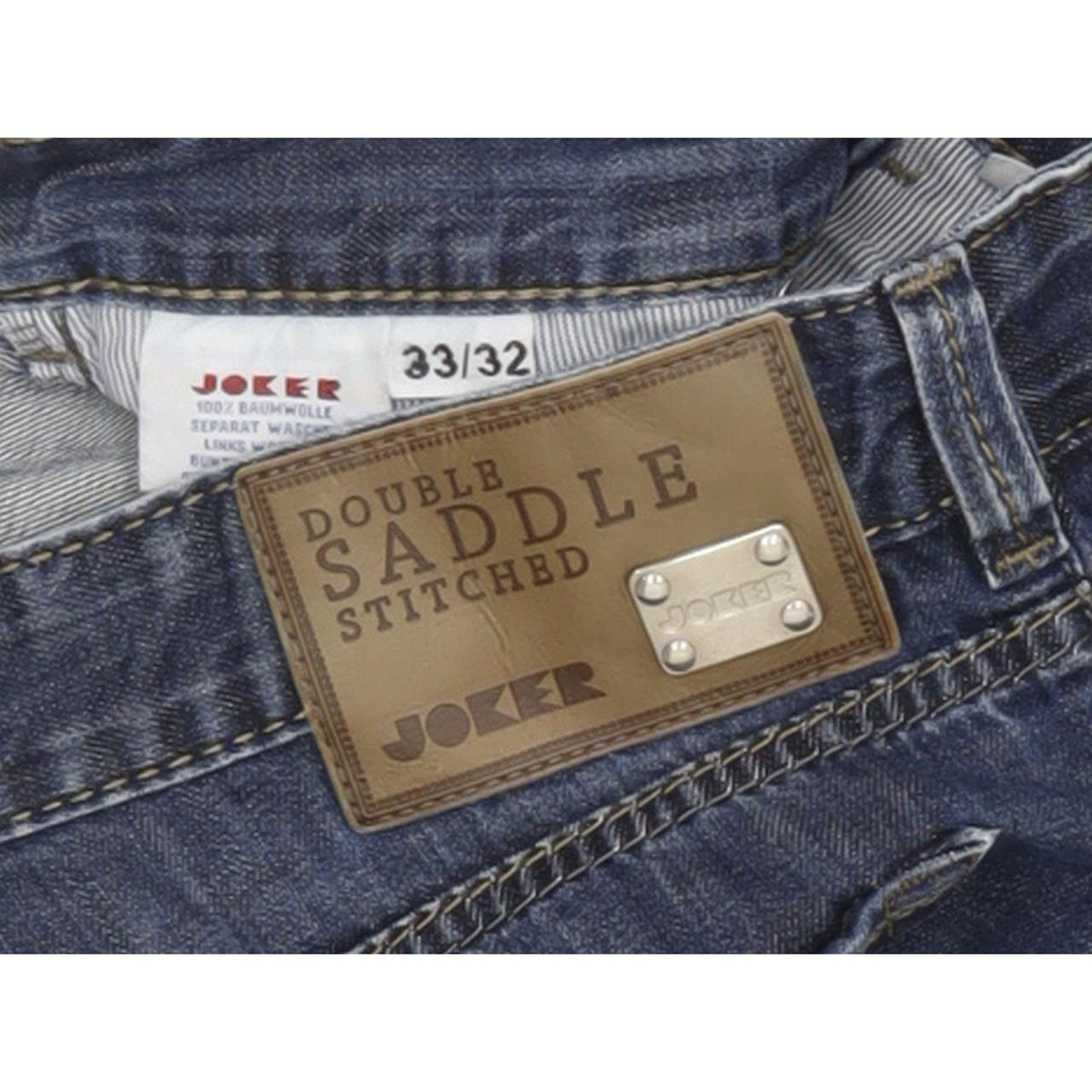 Joker Double Saddle Stitched Men Blue Straight Regular Jeans W33 L31