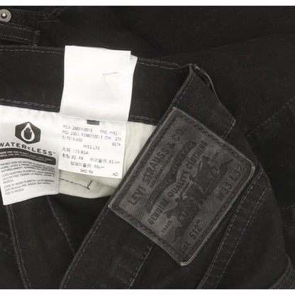 Levi's 512 Men Black Tapered Slim Stretch Jeans W32 L31