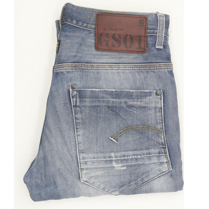 G-Star Men Blue Straight Regular Jeans W34 L32