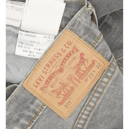 Levi's 511 Men Grey Straight Slim Stretch Jeans W30 L31