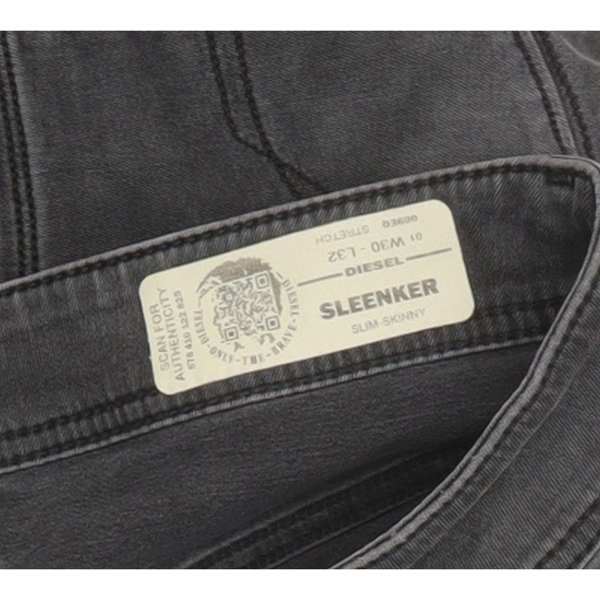 Diesel Sleenker 069EQ Men Charcoal Skinny Slim Stretch Jeans W30 L32