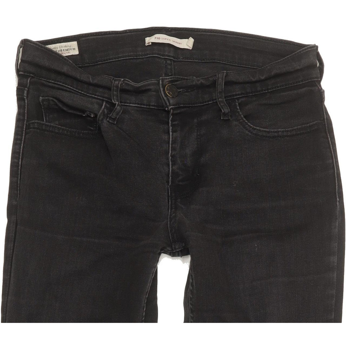Levi's 710 Super Women Black Skinny Slim Stretch Jeans W27 L29