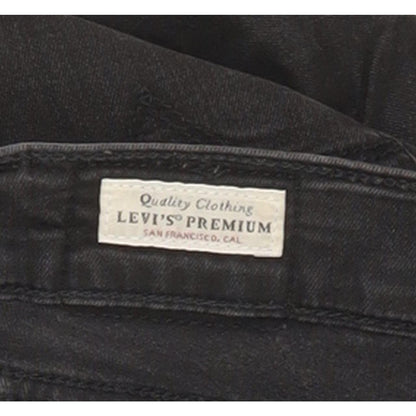 Levi's 710 Super Women Black Skinny Slim Stretch Jeans W27 L29
