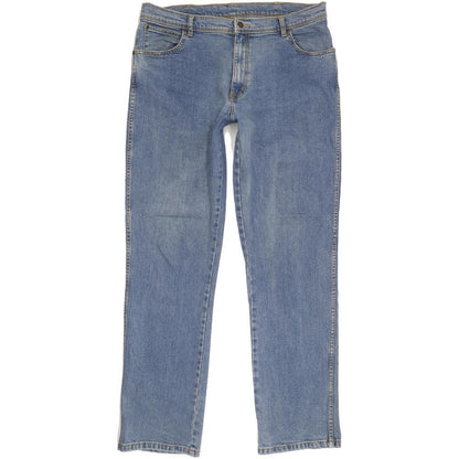 Wrangler Men Blue Straight Regular Stretch Jeans W38 L33