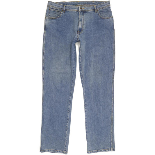 Wrangler Men Blue Straight Regular Stretch Jeans W38 L33