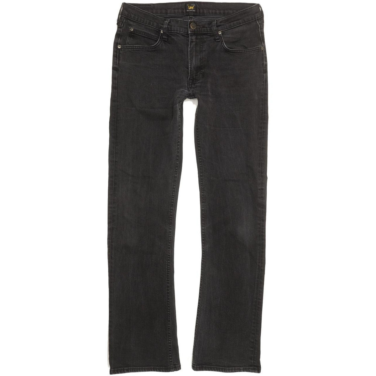 Lee Trenton Men Black Straight Regular Stretch Jeans W32 L31