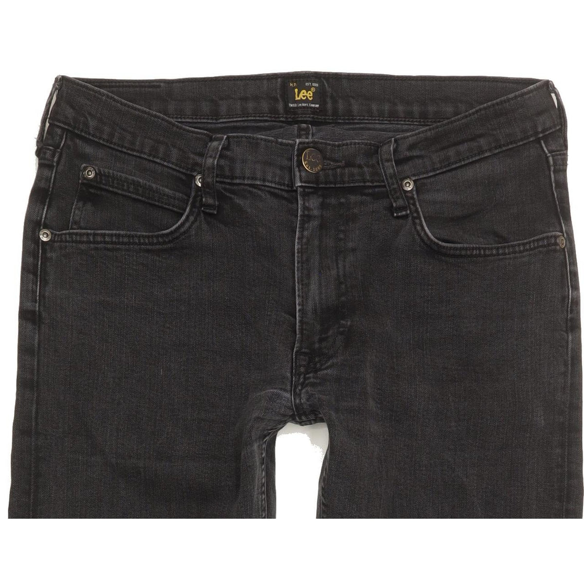 Lee Trenton Men Black Straight Regular Stretch Jeans W32 L31