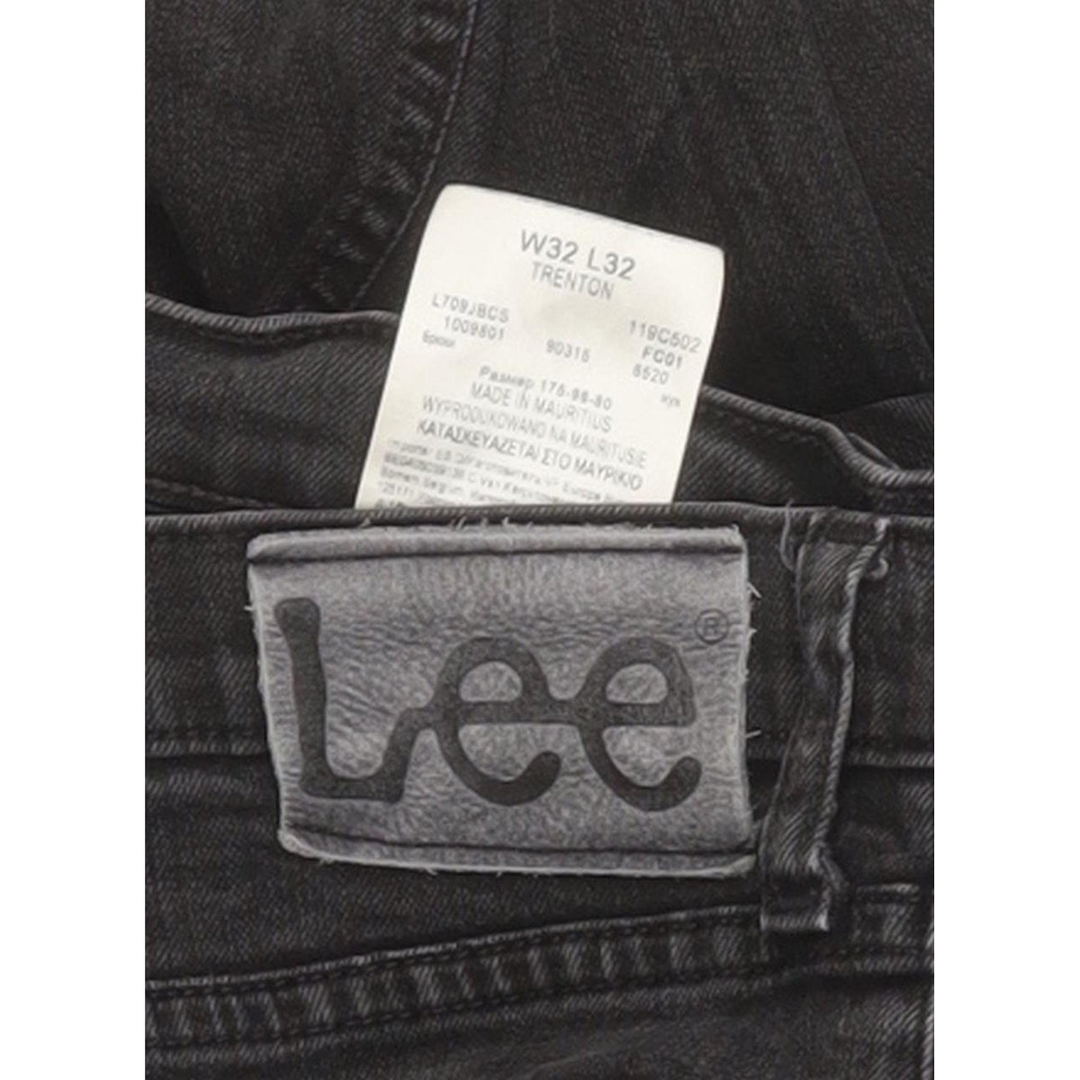 Lee Trenton Men Black Straight Regular Stretch Jeans W32 L31