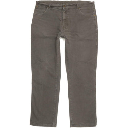 Wrangler Durable Quality Men Grey Straight Regular Stretch Jeans W38 L30
