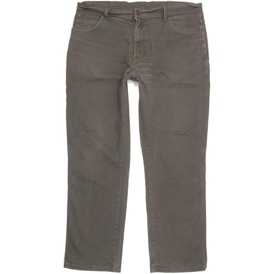 Wrangler Durable Quality Men Grey Straight Regular Stretch Jeans W38 L30