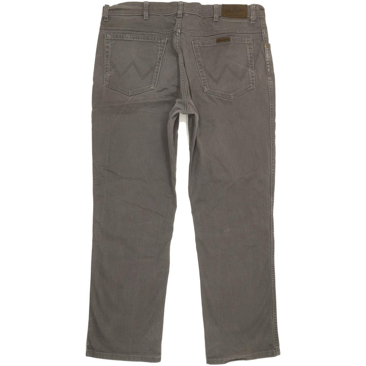 Wrangler Durable Quality Men Grey Straight Regular Stretch Jeans W38 L30
