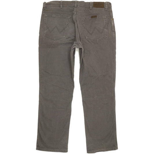 Wrangler Durable Quality Men Grey Straight Regular Stretch Jeans W38 L30