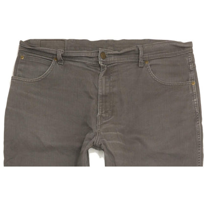Wrangler Durable Quality Men Grey Straight Regular Stretch Jeans W38 L30
