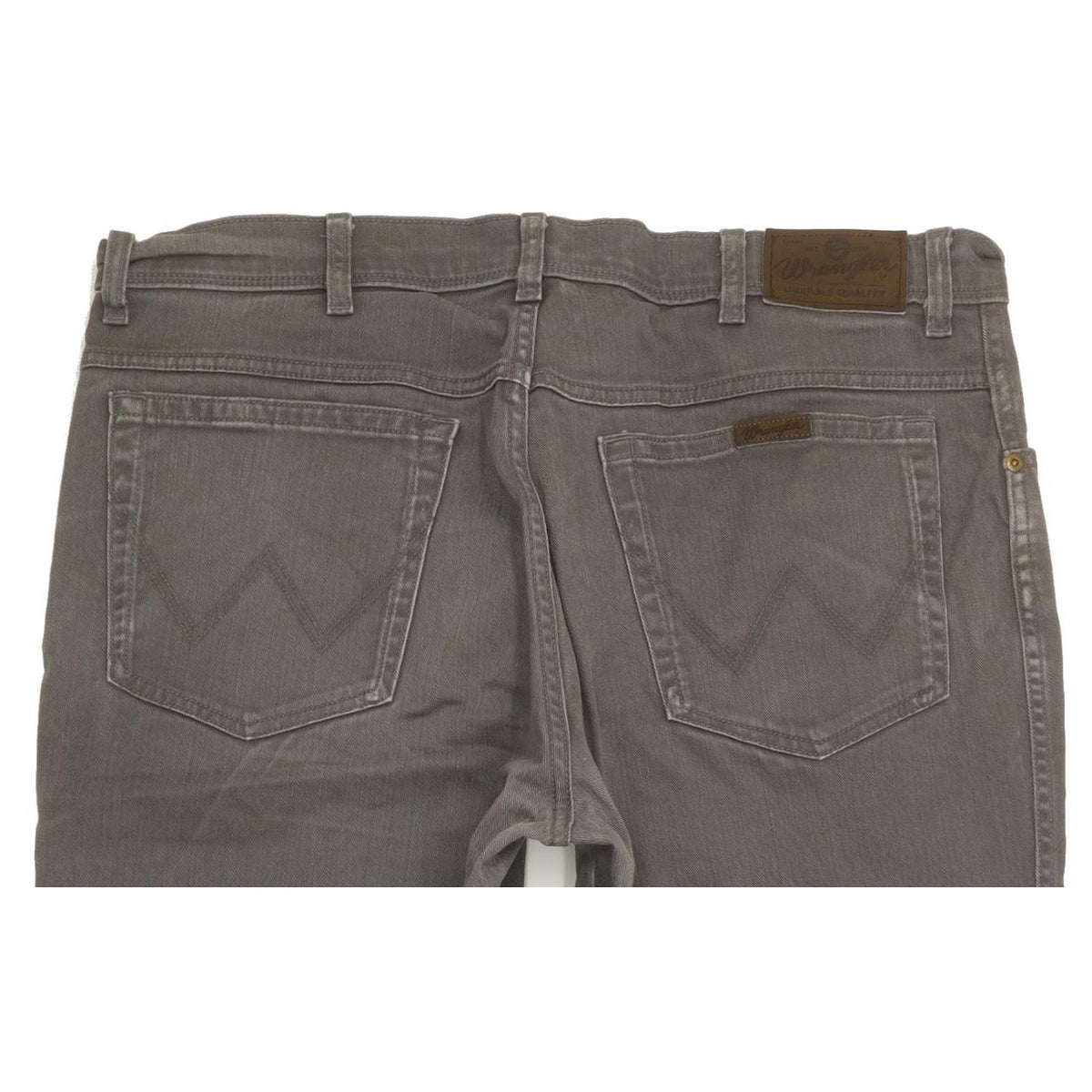 Wrangler Durable Quality Men Grey Straight Regular Stretch Jeans W38 L30
