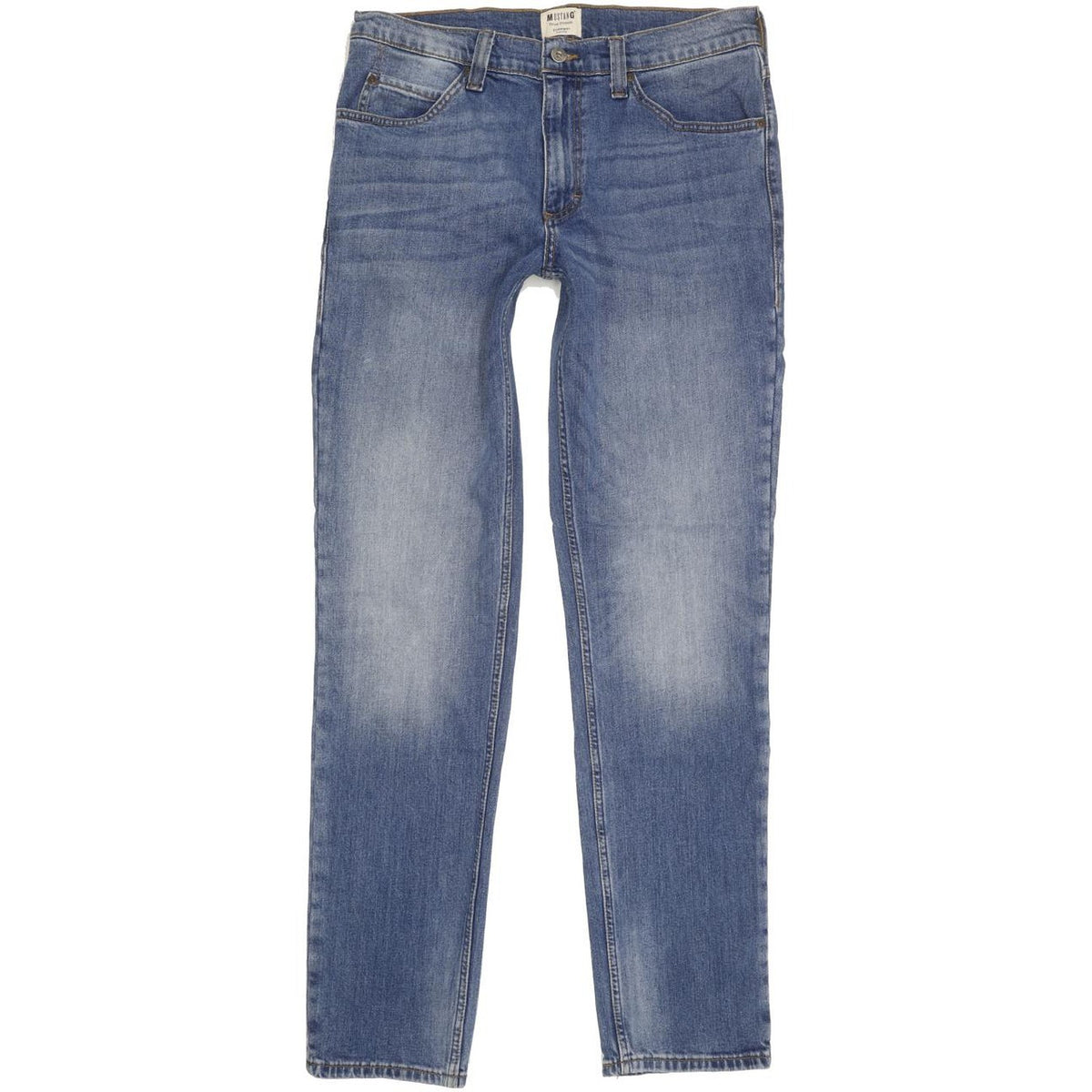 Mustang Tramper Men Blue Tapered Slim Stretch Jeans W34 L33