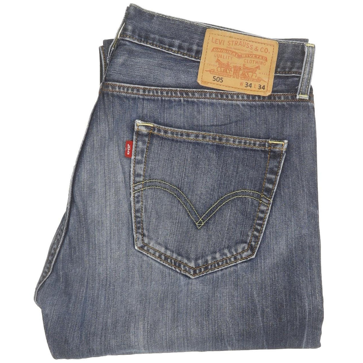 Levi's 505 Men Blue Straight Regular Jeans W34 L33