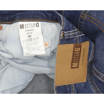 Mustang Tramper Men Blue Straight Regular Stretch Jeans W35 L33