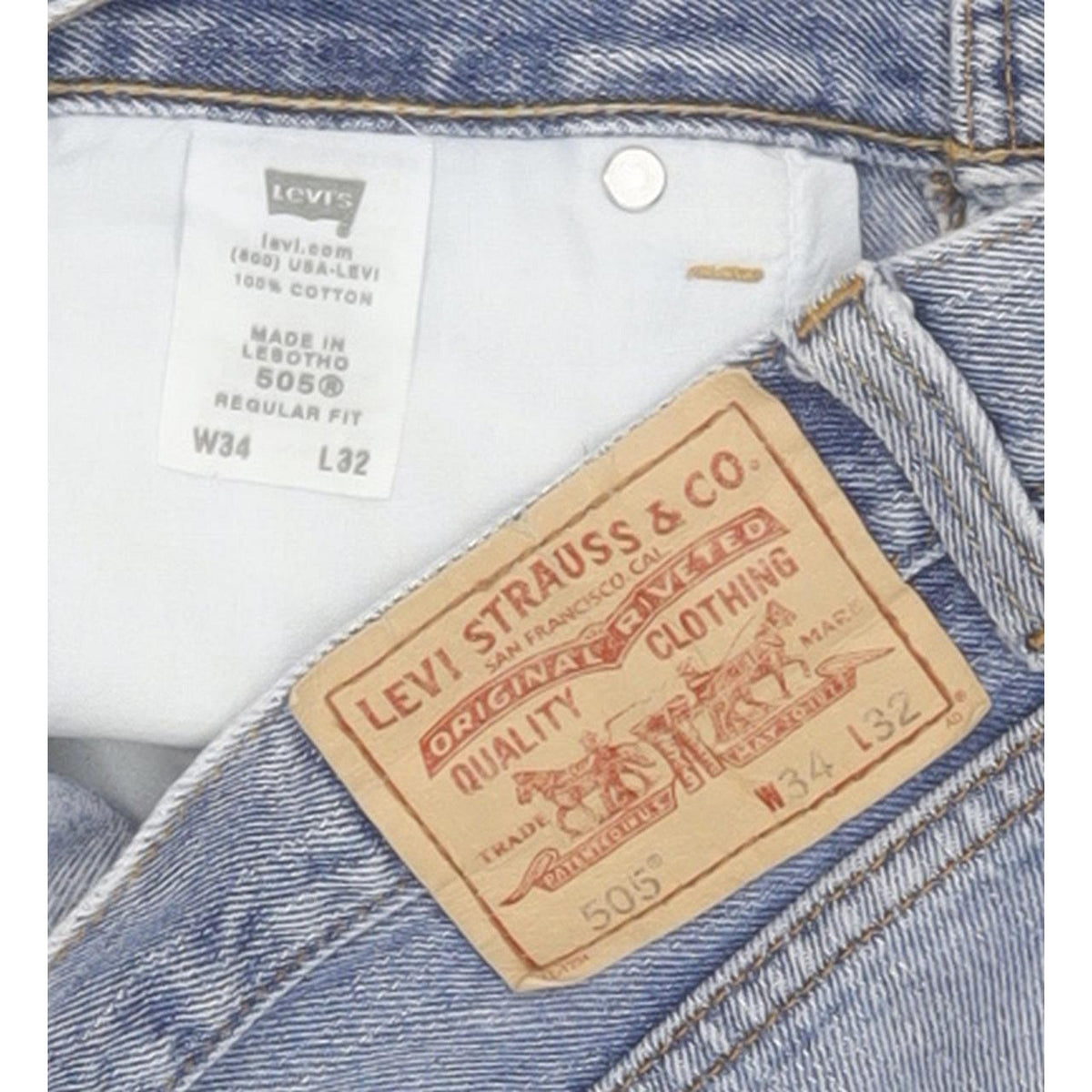 Levi's 505 Men Blue Straight Regular Jeans W34 L31