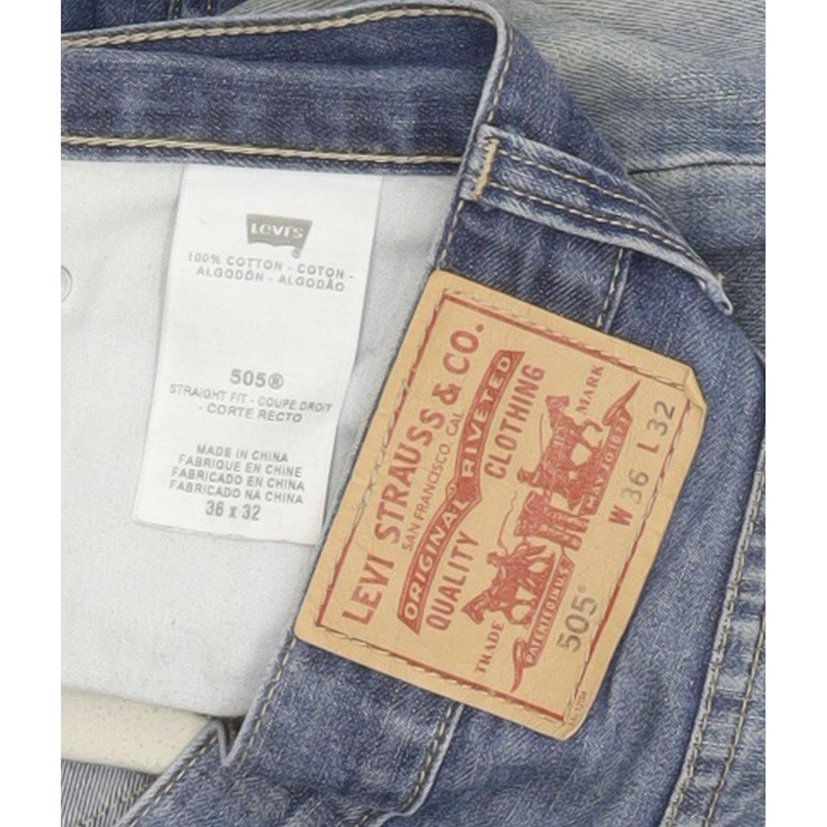 Levi's 505 Men Blue Straight Regular Jeans W36 L31