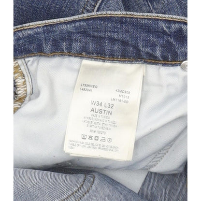 Wrangler Austin Men Blue Skinny Slim Stretch Jeans W34 L31