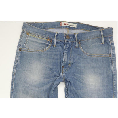Levi's 504 Men Blue Straight Regular Stretch Jeans W32 L31