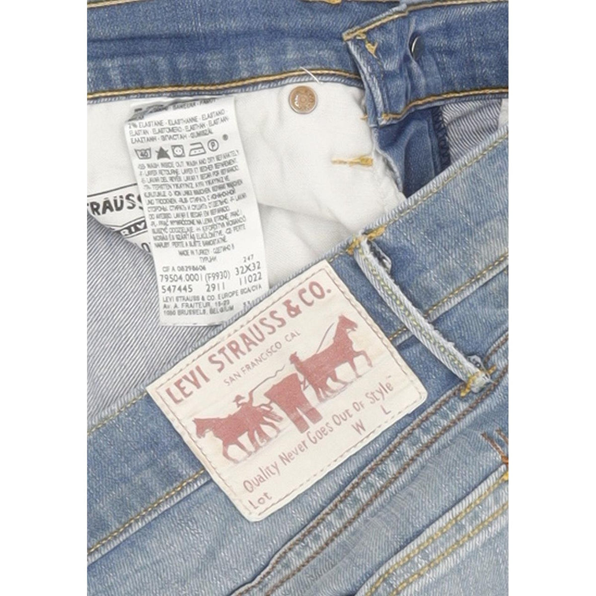 Levi's 504 Men Blue Straight Regular Stretch Jeans W32 L31