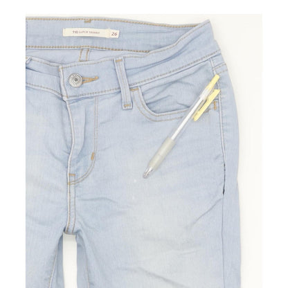 Levi's 710 Super Women Blue Skinny Slim Stretch Jeans W26 L30