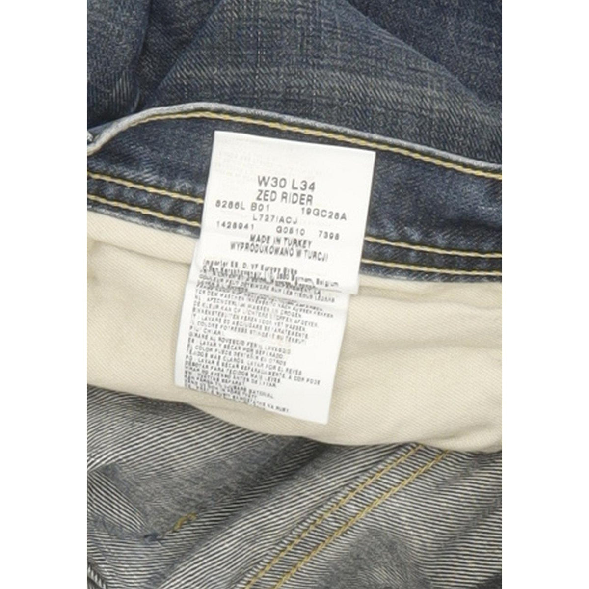 Lee Zed Rider Men Blue Straight Regular Jeans W30 L34