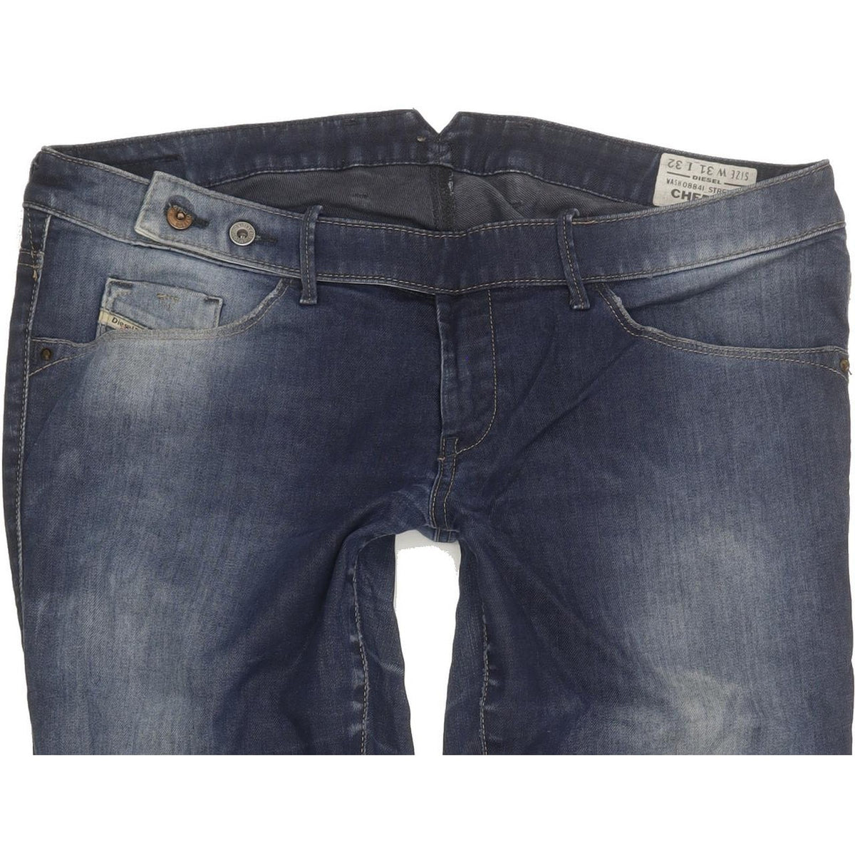 Diesel Cherick 0884I Women Blue Tapered Slim Stretch Jeans W31 L32