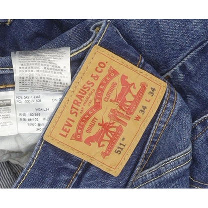 Levi's 511 Men Blue Straight Slim Stretch Jeans W34 L33