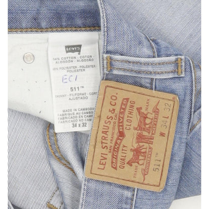 Levi's 511 Men Blue Straight Slim Jeans W34 L33